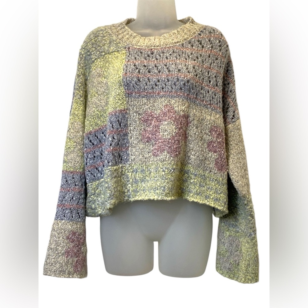 Sincerely Jules bell sleeve cropped knit sweater